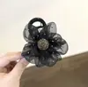 Pinça de Cabelo Flor de Strass com Rede Sense 2024 Novo Prendedor de Rabo de Cavalo Presilha de Tubarão para Parte de Trás da Cabeça Prendedor para Meio de Cabelo Acessório de Cabeça