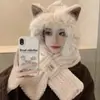 Gorro de Lana Tejido Cálido para Otoño e Invierno para Mujer, Gorro con Protección para los Oídos para Mamá Ciclista, Gorro Integrado con Bufanda, A Prueba de Frío