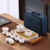 Juego de Té Portátil para Viaje Tetera Ding Kiln Gaiwan Taza de Té Bandeja de Té Taza Rápida Logo de Empresa Regalo Souvenir Juego de Té