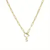 Europa y Estados Unidos caliente 26 diamantes de imitación letra clip cadena hebilla OT collar temperamento simple collar con nombre venta al por mayor