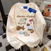 Sudadera Unisex 2025 Estilo Perezoso Americano Estilo Coreano Personalizada Creativa Cuello Redondo para Mujer Otoño e Invierno Tie-Dye Marca de Tendencia Vibe Top de Nicho