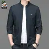 Chaqueta de Padre de mediana edad Moda Casual de Negocios Chaqueta con Cuello Alto Chaqueta para Hombres de mediana edad Nuevo Top de Primavera y Otoño