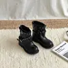 Botas de montar retro de ajuste ancho XSHX para niños, botas de moda estilo Martin con diseño de plataforma, detalles de remaches y cremallera lateral, 26, colección de otoño, para niños y niñas
