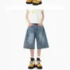 Shorts vaqueros casuales rectos de estilo retro americano, nuevo estilo de verano, finos, holgados, talla grande, jeans de pierna ancha adelgazantes