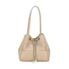 Nuevo Bolso de Noche Transfronterizo 2025 Moda para Mujer Elegante Bolso Cubo Tejido con Cadena Bolso Cruzado