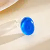 Anillo Ovalado de Resina Dopamina Transfronterizo Europeo y Americano, Simple y Elegante, Anillo Versátil para el Dedo Índice, Joyería de Gama Alta de Nicho