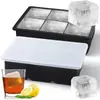 Forma de Gelo Quadrada de 6 Peças Mais Vendida Transfronteiriça, Caixa de Gelo com Tampa, Forma de Gelo Redonda, Cubo de Gelo, Molde de Forma de Gelo, Forma de Gelo de Silicone