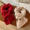 Bufanda de Lana Gruesa Tejida de Dongdaemun Coreano para Mujer Otoño e Invierno Bufanda Versátil de Punto Trenzado Bordada con Caballo Mujer