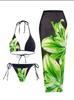 Nuevo Traje de Baño Sexy Estampado de Tres Piezas Estilo Europeo y Americano de Comercio Exterior Transfronterizo Versión Estampado Personalizado Amazon Charm Lily