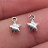 40 pzas/bolsa 6x8mm Plata Antigua Accesorios para Joyería DIY Colgante Pequeño de Estrella de Cinco Puntas ABD-C13488 Cuenta de Madera