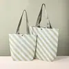 Bolsas de compras rayadas ecológicas, a la moda y de alta gama, hechas a medida, en stock, disponibles en lotes pequeños
