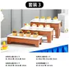 Adornos de Mesa de Postres Chinos Soporte de Exhibición Mesa de Buffet de Madera Estante para Pastel, Bocadillos, Sushi Mesa para Comida Fría y Hora del Té