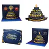 Cartão de Aniversário Estéreo 3D com Música, Luzes, Fogos de Artifício, Design de Bolo, Escultura Criativa de Papel Dobrado, Cartão de Presente para Professores