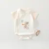 Ropa de bebé, mameluco triangular para recién nacido, mameluco de algodón puro clase A fino para niños, mameluco de manga corta de verano