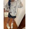 Unisex Hip Hop Deportivo Casual Dulce Fresco Cool Sudadera de Cuello Redondo para Mujer Sexy con Capucha Top Estampado Moda Pastoral