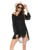 Camisa de Chifón para Mujer Nueva de Verano Protección Solar para la Playa Color Sólido Bolsillo Cubierta Solar para Mujer Europea y Americana Amazon