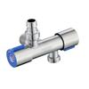 Válvula angular de acero inoxidable de tres vías, una entrada y dos salidas, válvula 304, una entrada y dos salidas, con interruptor doble, separador de agua para inodoro de doble salida.