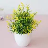 Simulación de fábrica 17 mallas hierba de hielo verde flor artificial planta bonsái decoración interior del hogar adornos de plantas verdes para oficina