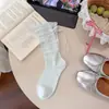 Calcetines Finos de Verano para Mujer, Calcetines Apilados con Lazo Dulce, Versátiles de Estilo Coreano Ins de Media Pantorrilla, Ultradelgados