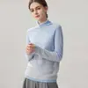 Suéter de cachemira con cuello alto transfronterizo 2026 otoño e invierno nuevo para mujer, color degradado, camiseta básica versátil, ajuste holgado, cálido