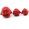 Cabeza de Buda sonriente grande, mediana y pequeña Buda Maitreya colgante pequeño perforado de cinabrio accesorio de joyería de cuentas sueltas venta al por mayor