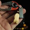 Colgante de llave de disco U para teléfono móvil con mango de cacahuete artificial tallado en boj, productos artesanales para bodas