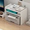 Prateleira de Armazenamento para Impressora Suporte de Mesa de Escritório Prateleira de Armazenamento de Arquivos Multicamadas Suporte de Base de Elevação