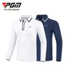 PGM Roupa de Golfe Masculina Camiseta de Manga Longa Inverno Camisa Polo com Gola Top Simples Masculino Fábrica
