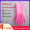 Tiktok lavar louça luvas de silicone artefato de limpeza não machuca as mãos cozinha doméstica multi-funcional luvas mágicas de alta temperatura durável