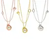 [18] Collar de perlas de temperamento simple francés colgante de concha geométrica estilo palacio retro joyería de cuello con cierre OT