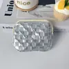 Cartera de Monedas Acolchada Estilo Coreano PU Portatarjetas Portátil Bolsa para Identificación Estilo Ins Brillante de Alto Valor Almacenamiento de Doble Capa