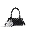 Bolso de Lunares de Moda 2026 Verano Nuevo Retro Francés Bolso de Hombro Cruzado Bolso de Mano con Personalidad a la Moda Bolso Cilíndrico