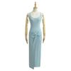 Vestido Sexy con Cintura Torcida para Chica Caliente, Verano para Mujer, Puro Deseo, Dobladillo Slim, Irregular, Cadera