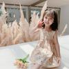Vestido de Verão para Meninas 2026 Novo Estilo Infantil Tendência Floral Renda Alça Vestido Princesa Bebê Vestido Estiloso