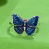 Novo Estilo Artístico de Yuhong Esmalte Cloisonné Anel de Borboleta Estilo Simples Joias de Esmalte de Nicho