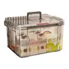 Caja de almacenamiento transparente portátil personalizada para la organización de artículos diversos de escritorio en casa, caja de almacenamiento para snacks y juguetes, herramienta mágica de almacenamiento