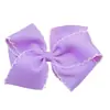 Horquilla de cinta acanalada de arcoíris para niños, horquilla de lazo grande, cinta de hilo, tela con borde de bloqueo, clip de bolsa completa