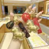 Beige Agua Mismo Estilo Encanto Dorado para Teléfono Oro Puro 999 Peluche Kuromi Hello Kitty Accesorio para Bolso Llavero