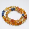 Pulsera de Cristal Natural Amarillo Torre Cristalino Ojo de Águila Luz de Lobo para Mujer, Diseño de Moda, Pulsera de Fuegos Artificiales Dorados de Lujo Ligero
