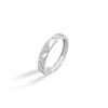 Anillo de pareja Mobius en plata esterlina 925, de moda para hombres y mujeres, con circonitas a juego, estilo diamante, a cuadros.