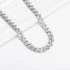 Cadena Cubana Hip Hop Popular Europea y Americana Transfronteriza de Acero Inoxidable, Cadena Plana Lisa de Acero de Titanio de Moda para Hombres