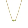 Collar de Acero de Titanio Acero Inoxidable para Mujer, No se Desvanece, Circonita Engastada en Garras, Acero de Titanio Transfronterizo Chapado en Oro de 18K Collar No Desvanecible
