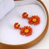 Versão coreana de design minoritário flor cravejada brincos agulha de prata brincos flor borla gancho brincos gota esmalte brincos de flores