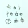 Cajas de Regalo con Colgantes de Cuentas al por Mayor Transfronterizas Pendientes de Regalo para Niños Colgantes de Aleación Plata Antigua Accesorios de Joyería DIY