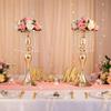 Caiji Decoración de Boda Navideña Soporte de Flores Dorado Electrochapado Centro de Mesa para Mesa de Comedor al Aire Libre Jarrón Recipiente para Flores