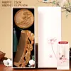 Peine de Sándalo Verde Loto con Tallado a Doble Cara, Peine Espejo, Regalo Souvenir Navideño para Maestros y Ancianos, Peine de Estilo Tradicional en Caja de Regalo