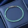 Pulseira de Zircônia de Nova Moda Europeia e Americana 4.0 Fileira Única Totalmente Cravejada Design de Nicho Retro de Alta Qualidade Versátil Colorida Pulseira Totalmente Cravejada