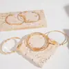 Joyería Europea y Americana, Set de Pulseras Apilables Sencillas y Retro, Pulsera Abierta Geométrica Brillante de Moda al por Mayor