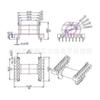 Esqueleto Transformador Er40 Esqueleto Fonte de Alimentação Er4045 Slot Único Horizontal 8+8 Pinos com Slot para Fio Solto 4016