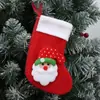 Calcetines de Navidad Tamaño Pequeño Tela de Felpa Roja Papá Noel Muñeco de Nieve Bolsa de Regalo de Dulces Decoración de Árbol de Navidad Adorno Colgante